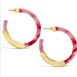 Sterling Forever Acetate Resin 50mm Hoop Earrings